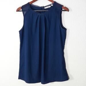 Soft Surroundings Sleeveless Top S Navy Coastal Minimalist Capsule Quiet
